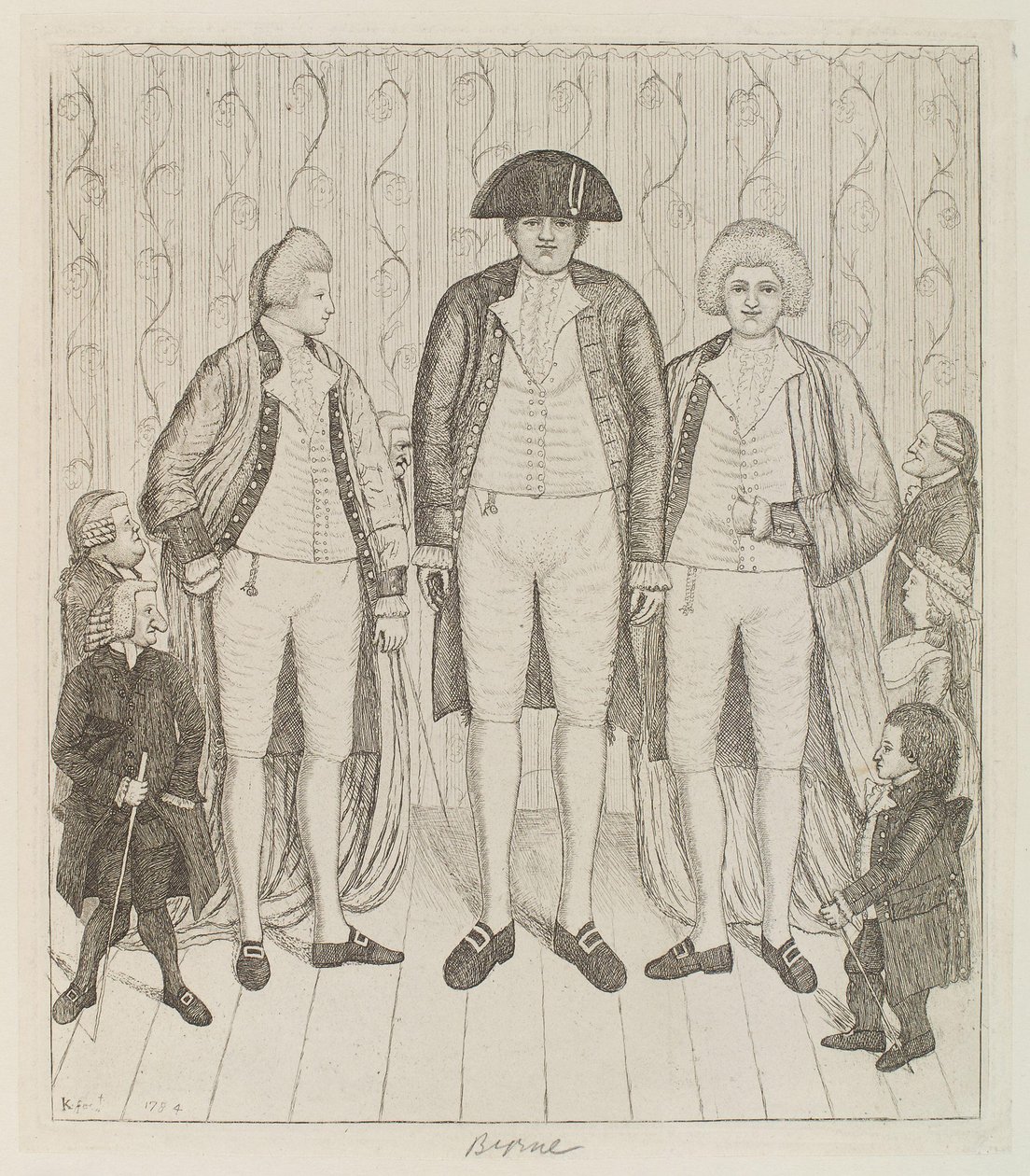 Charles Byrne; James Burnett, Lord Monboddo; William Richardson; John Bell; Baillie Kyd John Kay od John Kay