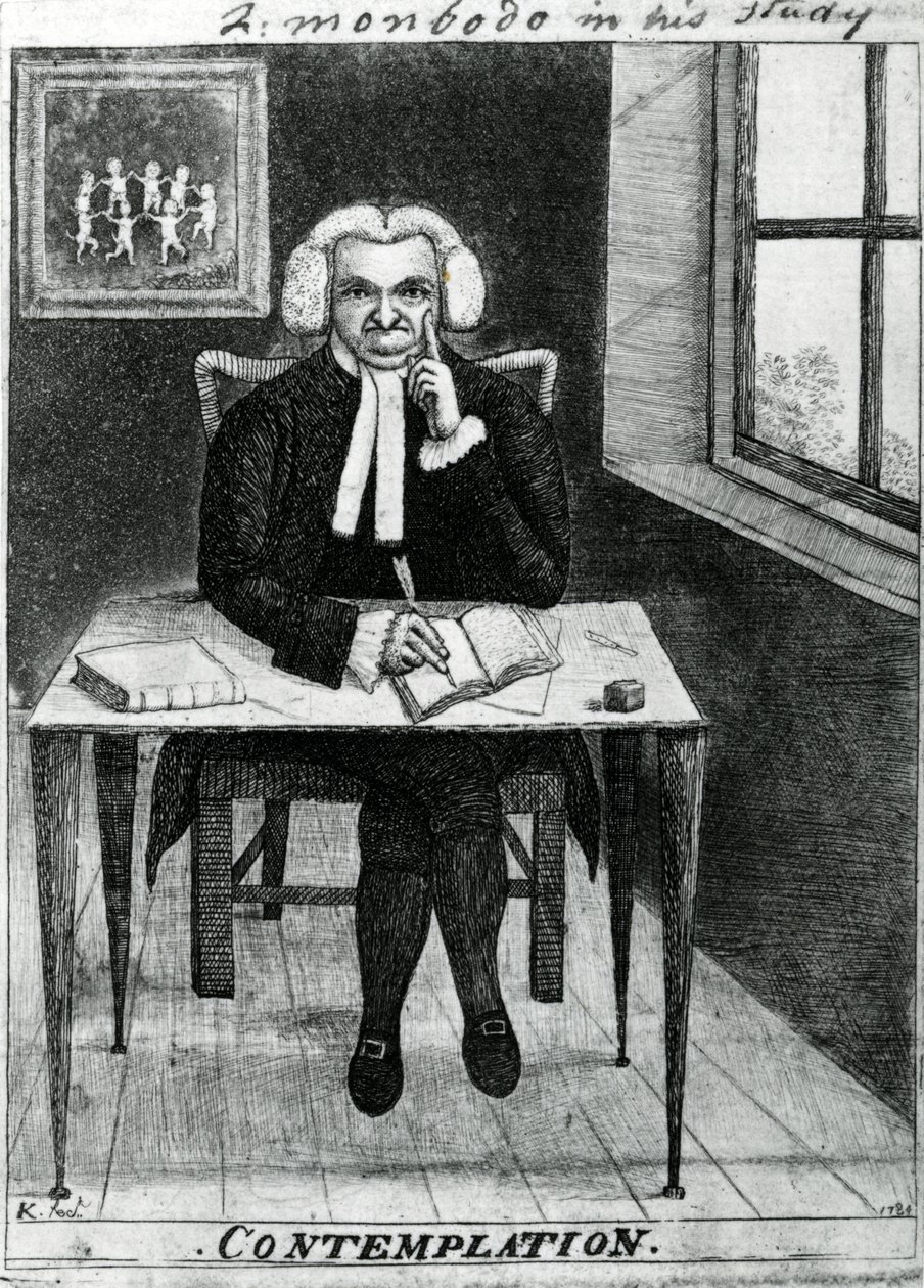 Kontemplace - Lord Monboddo ve své studii, 1784 od John Kay