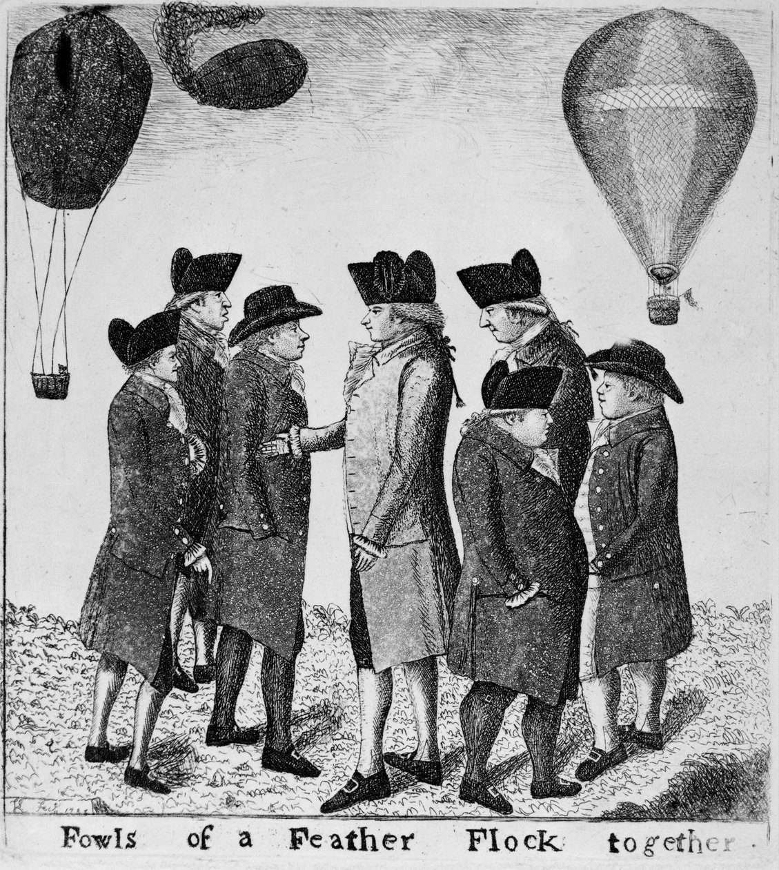 Fowls of a Feather hejna spolu, 1785 od John Kay