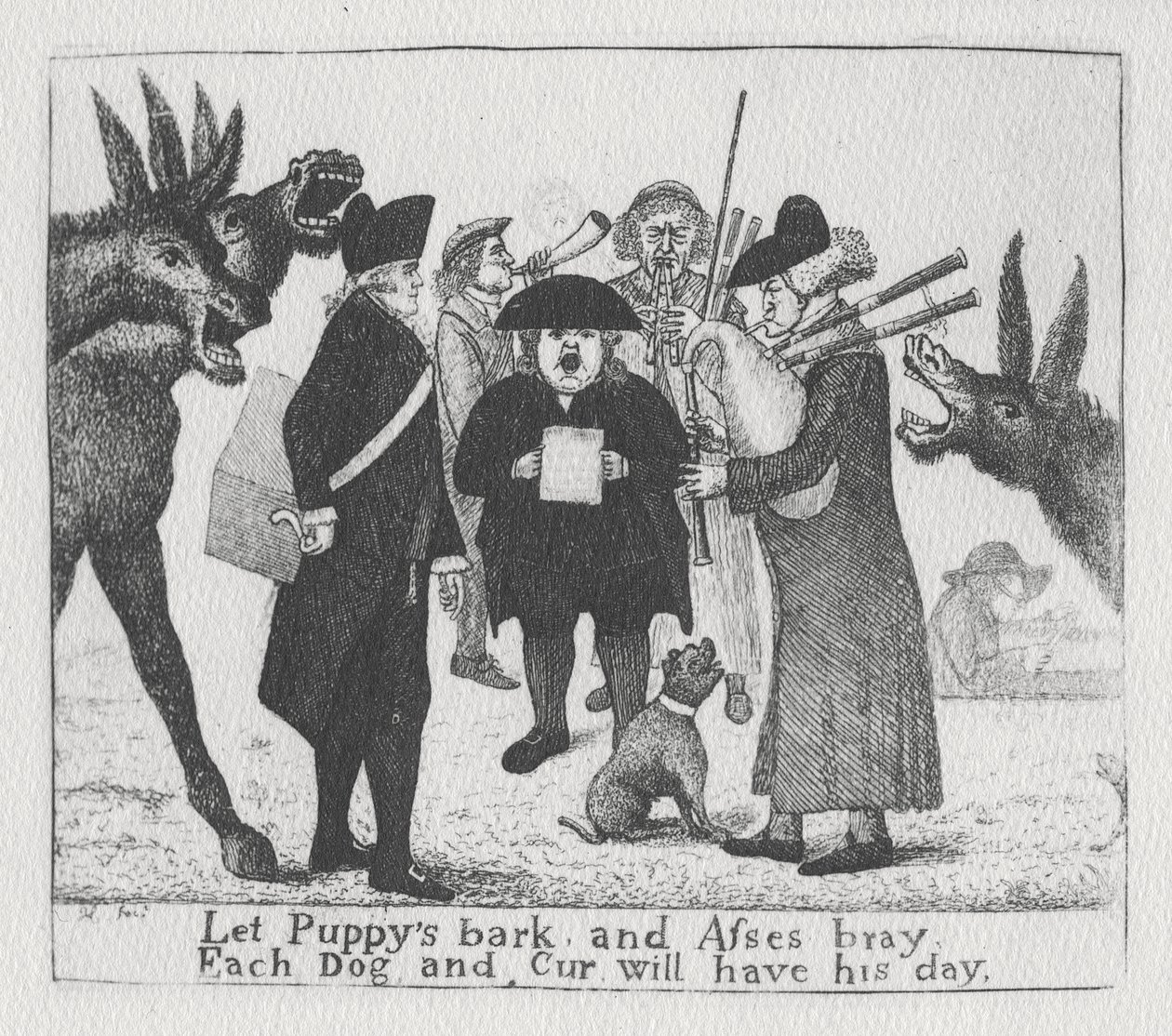 Nechte štěňata štěkat a osly hýkat, každý pes a kurva budou mít svůj den, 1784 od John Kay
