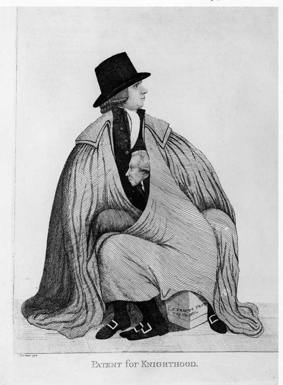 Patent na rytířství: Henry Dundas a Sir James Stirling, 1792 od John Kay
