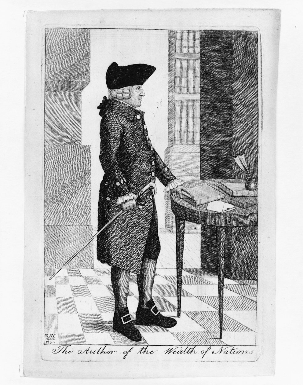 Portrét Adama Smithe 1723-1790 Autor knihy Bohatství národů, 1790 od John Kay