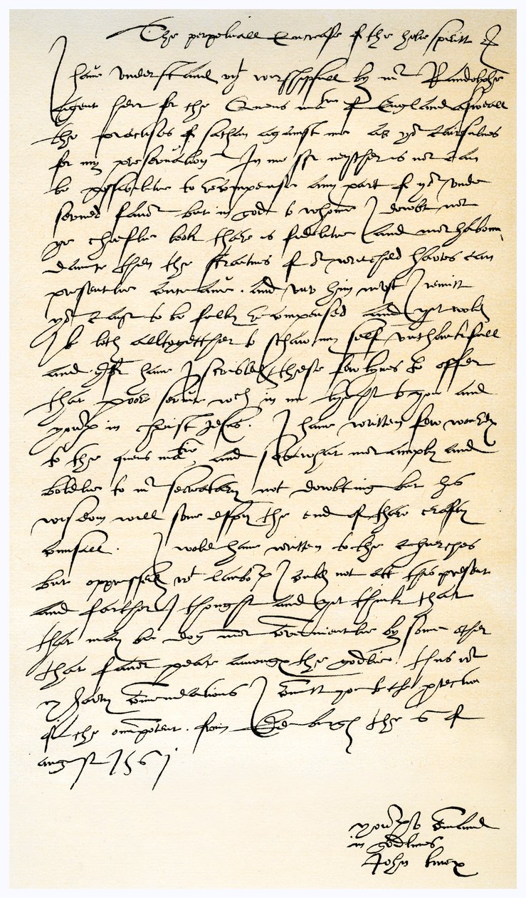 Dopis Johna Knoxe siru Nicholasi Throgmortonovi, 6. srpna 1561. od John Knox