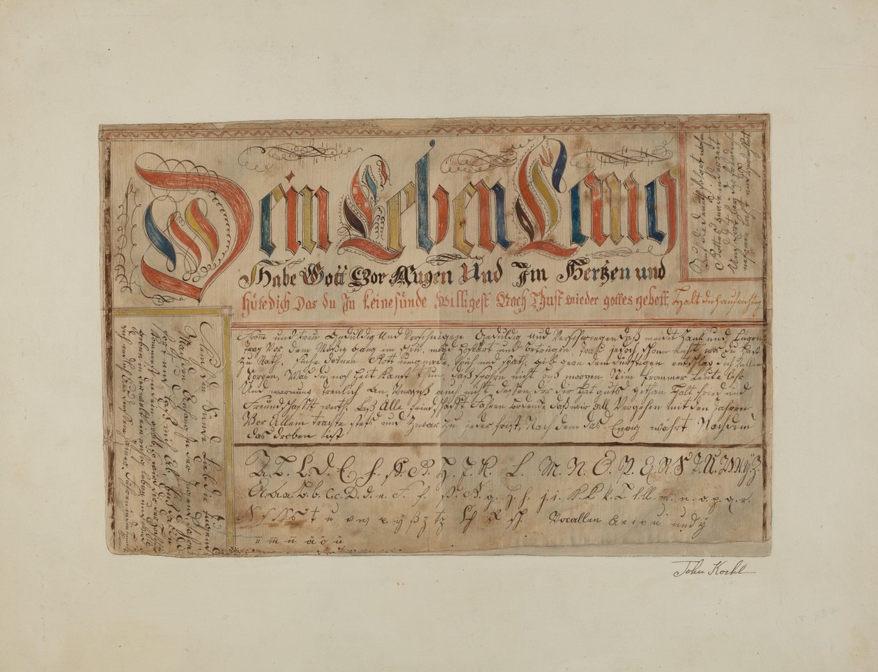 Fractur Illuminated Writing, c. 1937. od John Koehl