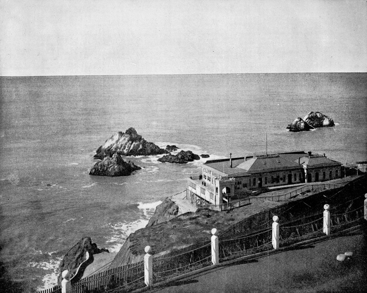 Cliff House and Seal Rocks, Golden Gate, Kalifornie, USA, 1893. od John L. Stoddard