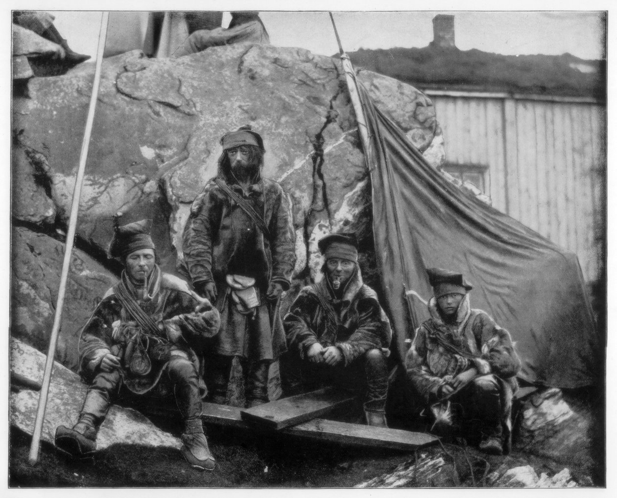 Skupina Laponců, Norsko, konec 19. století od John L. Stoddard