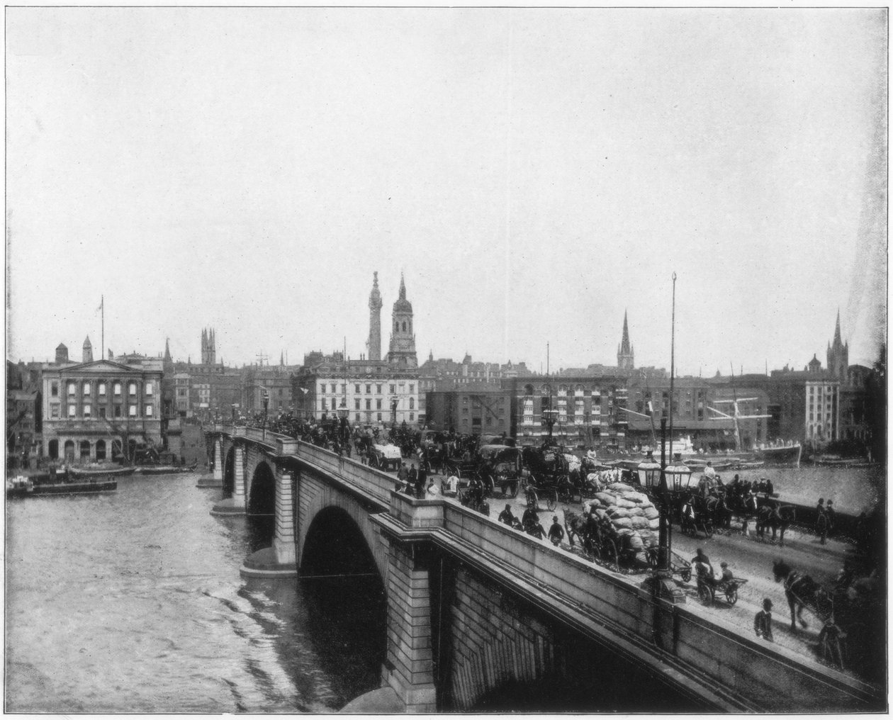 London Bridge, Londýn, konec 19. století od John L. Stoddard