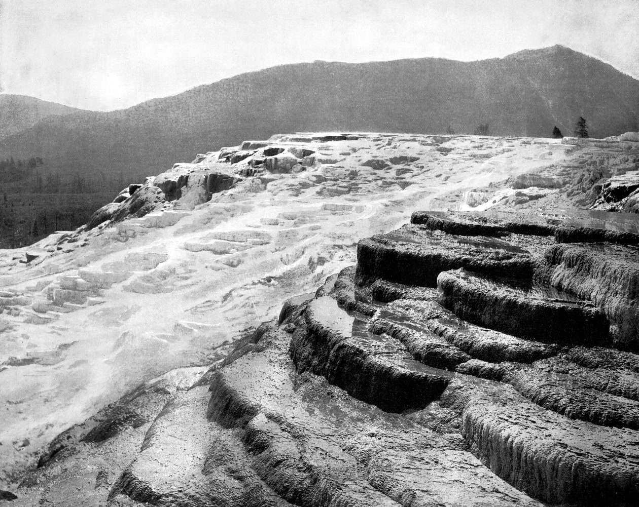 Mammoth Hot Springs, Yellowstonský národní park, USA, 1893. od John L. Stoddard