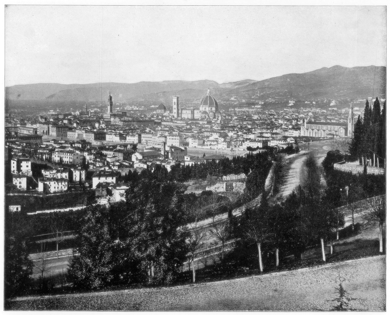 Panorama Florencie, Itálie, konec 19. století od John L. Stoddard