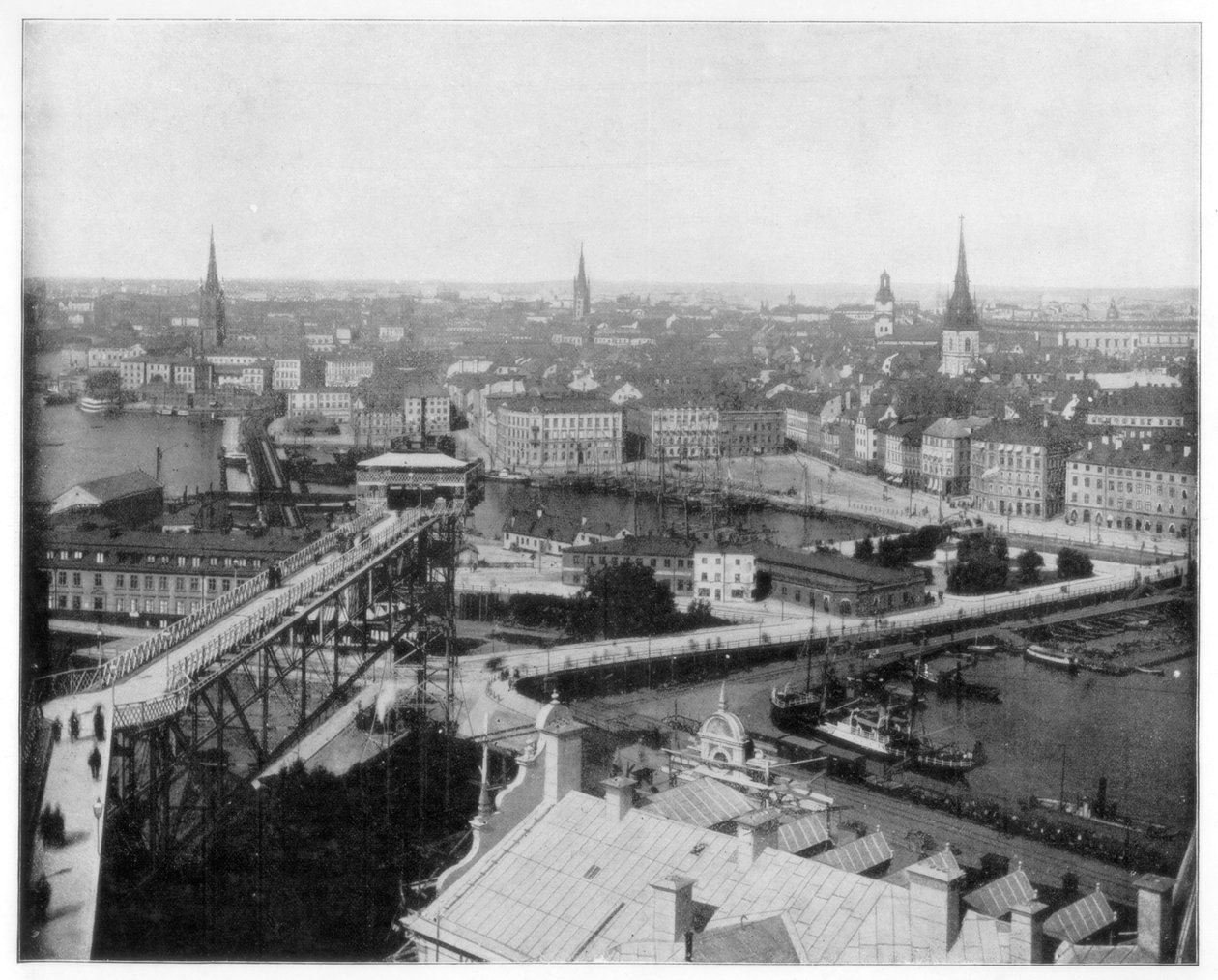 Panorama Stockholmu, Švédsko, konec 19. století od John L. Stoddard
