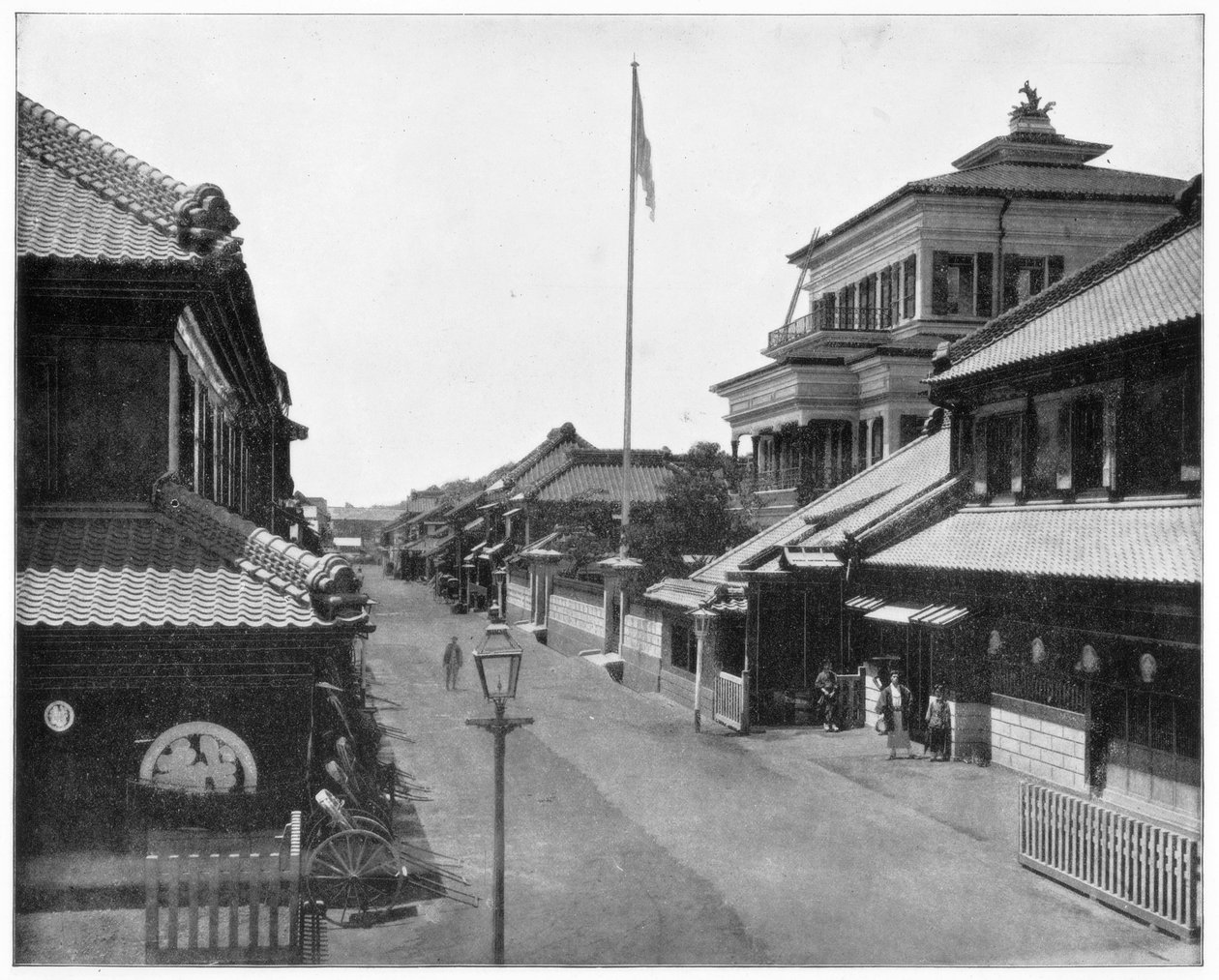 Ulice v Tokiu, Japonsko, konec 19. století. od John L. Stoddard