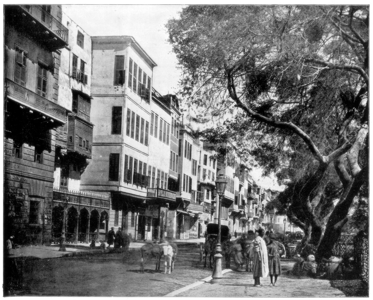 Ezbekiyeh and Street Scene, Káhira, Egypt, konec 19. století od John L. Stoddard