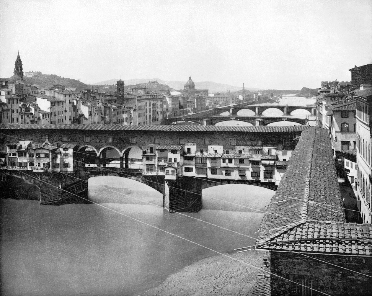 Ponte Vecchio, Florencie, Itálie, 1893. od John L. Stoddard
