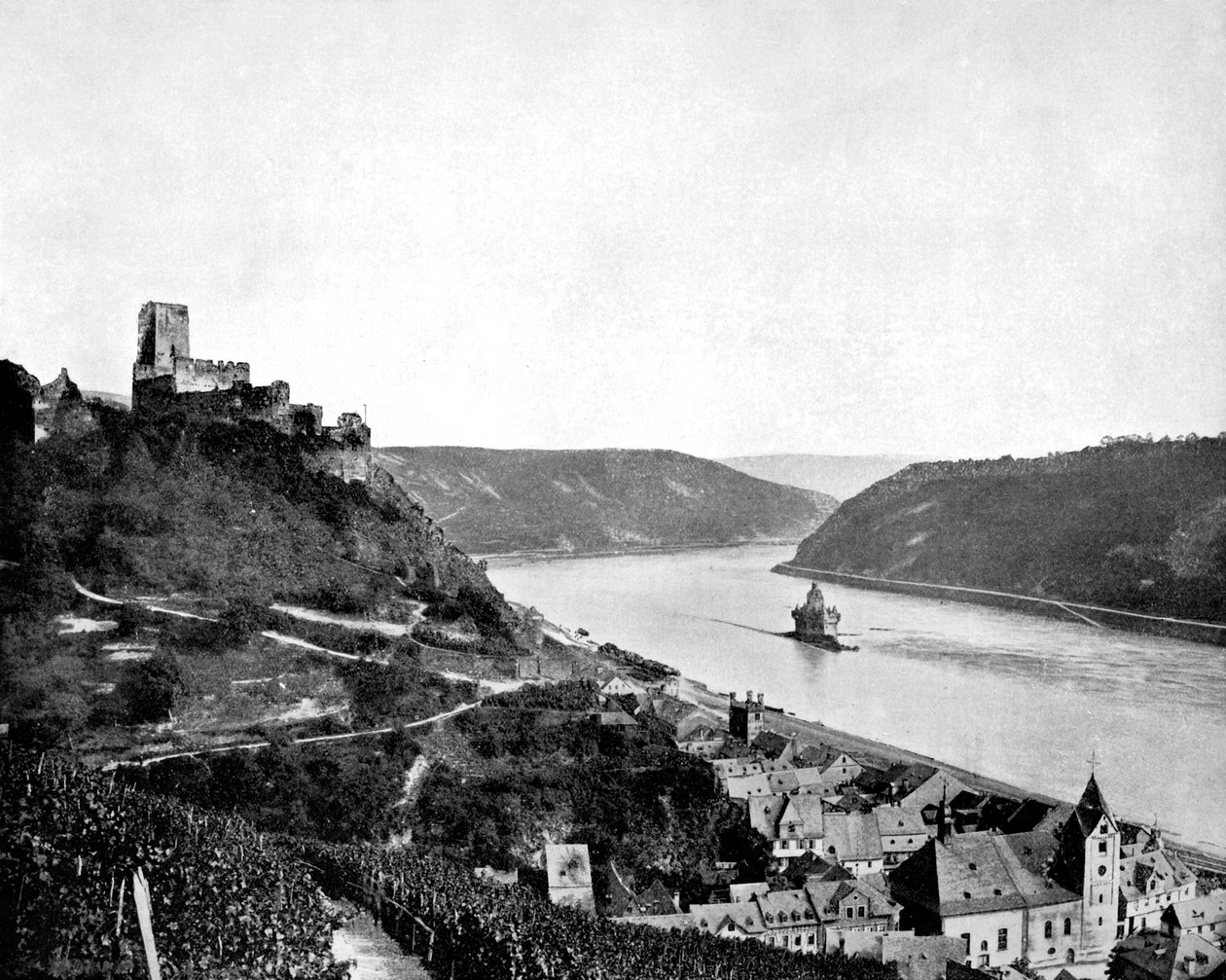 Rýn, Gutenfels a Pfalz, Německo, 1893. od John L. Stoddard