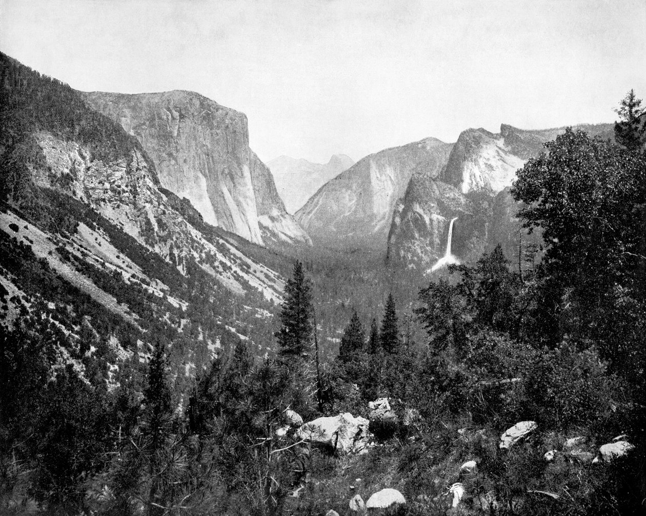 Yosemitské údolí z Artists Point, Kalifornie, USA, 1893. od John L. Stoddard
