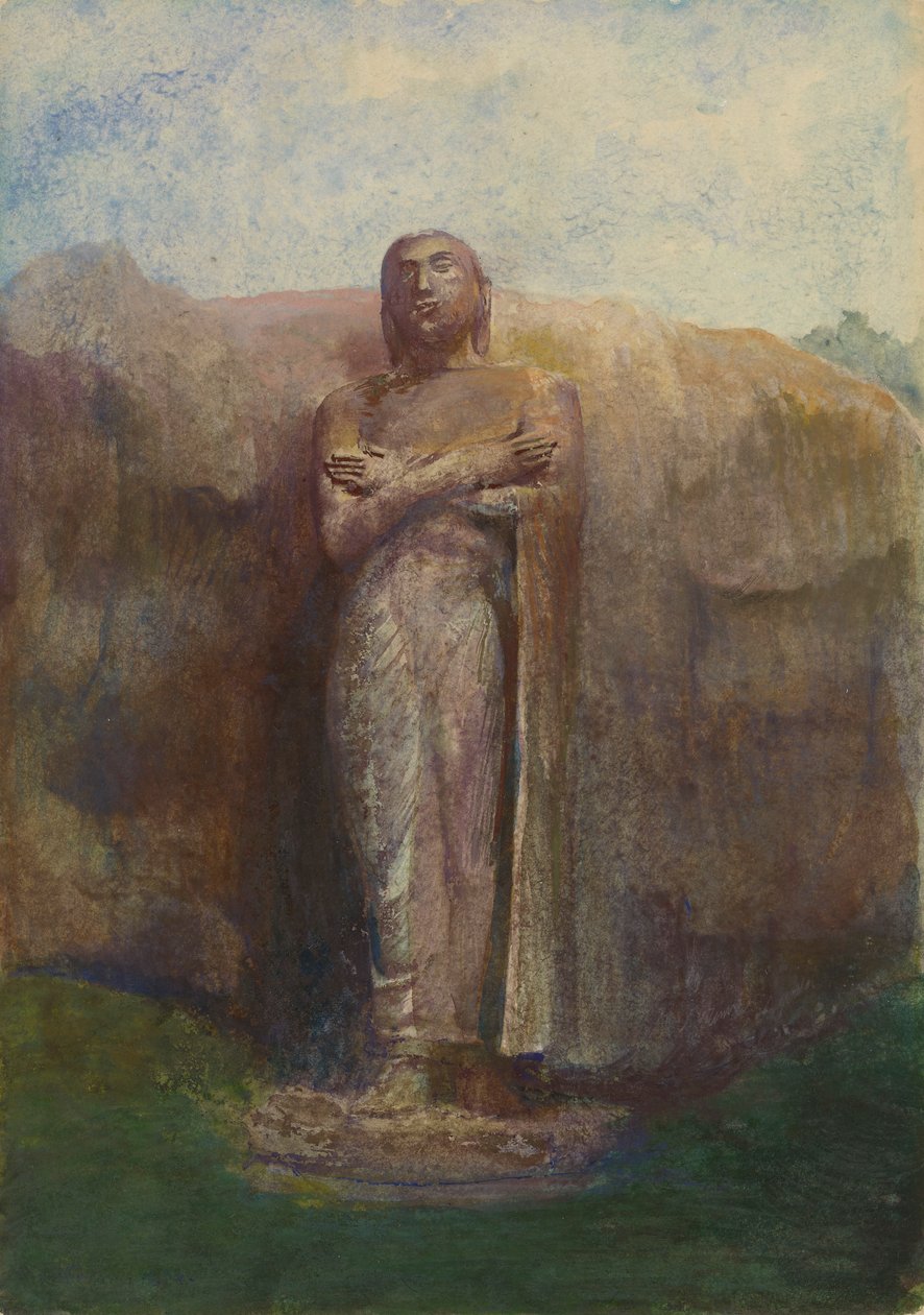 Kolosální socha Ananda, poblíž zničeného města Pollanarua, Ceylon, 1891 od John La Farge