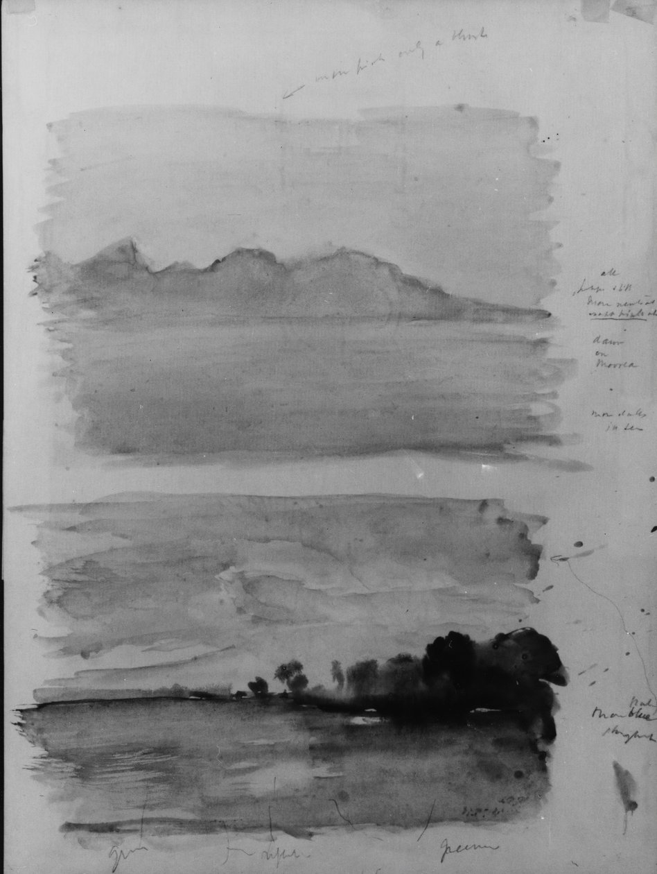 Double Study of Dawn, Moorea Seen over the Water, Tahiti, 1891. od John La Farge