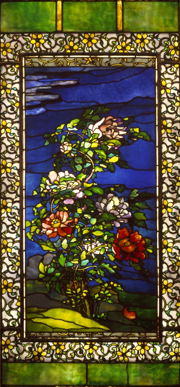 Pivoňky ve větru s okraji Kakemono od John La Farge