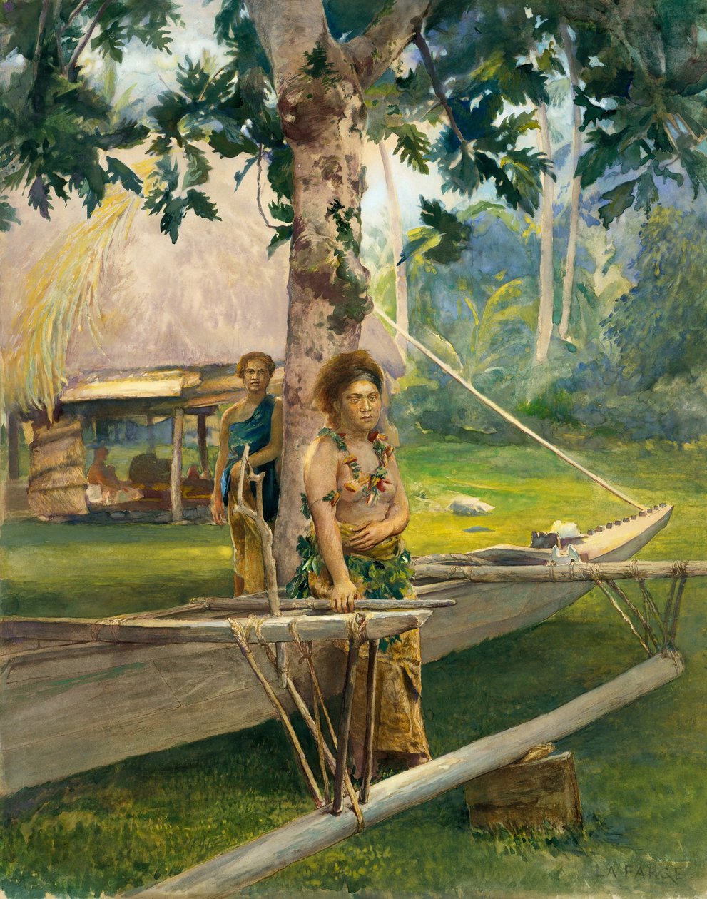 Portrét Faase, Taupo, neboli Oficiální panny, z Fagaloa Bay a Her Duenna, Samoa, 1891. od John La Farge