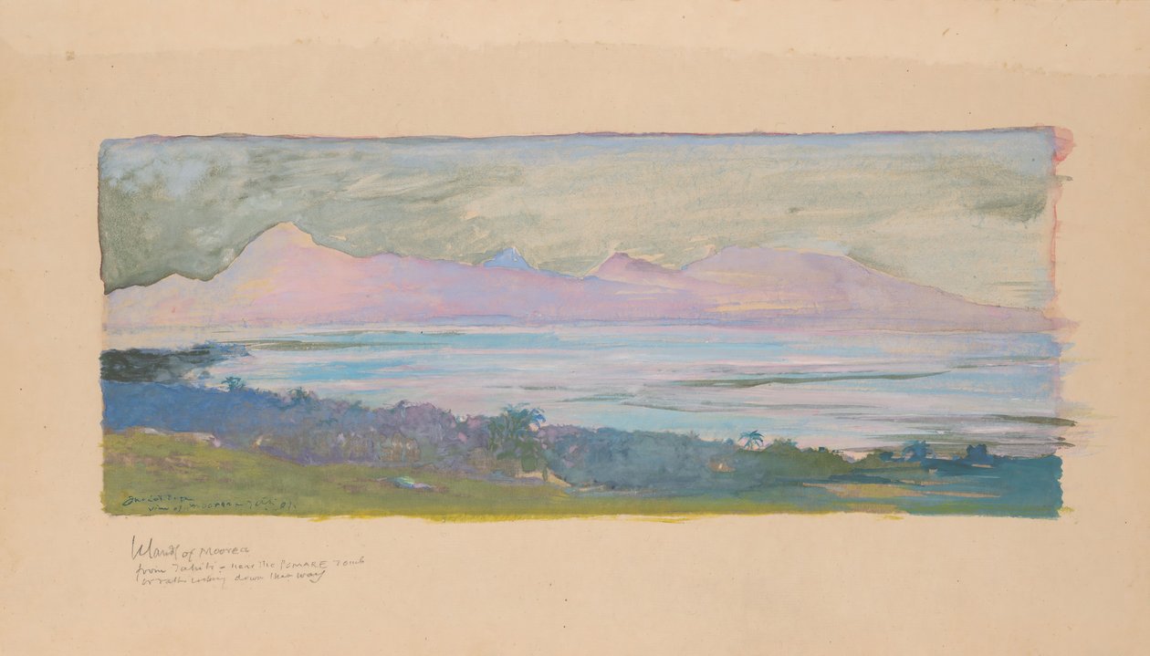 Ostrov Moorea při pohledu přes úžinu z Tahiti, leden 1891, 1891. od John La Farge