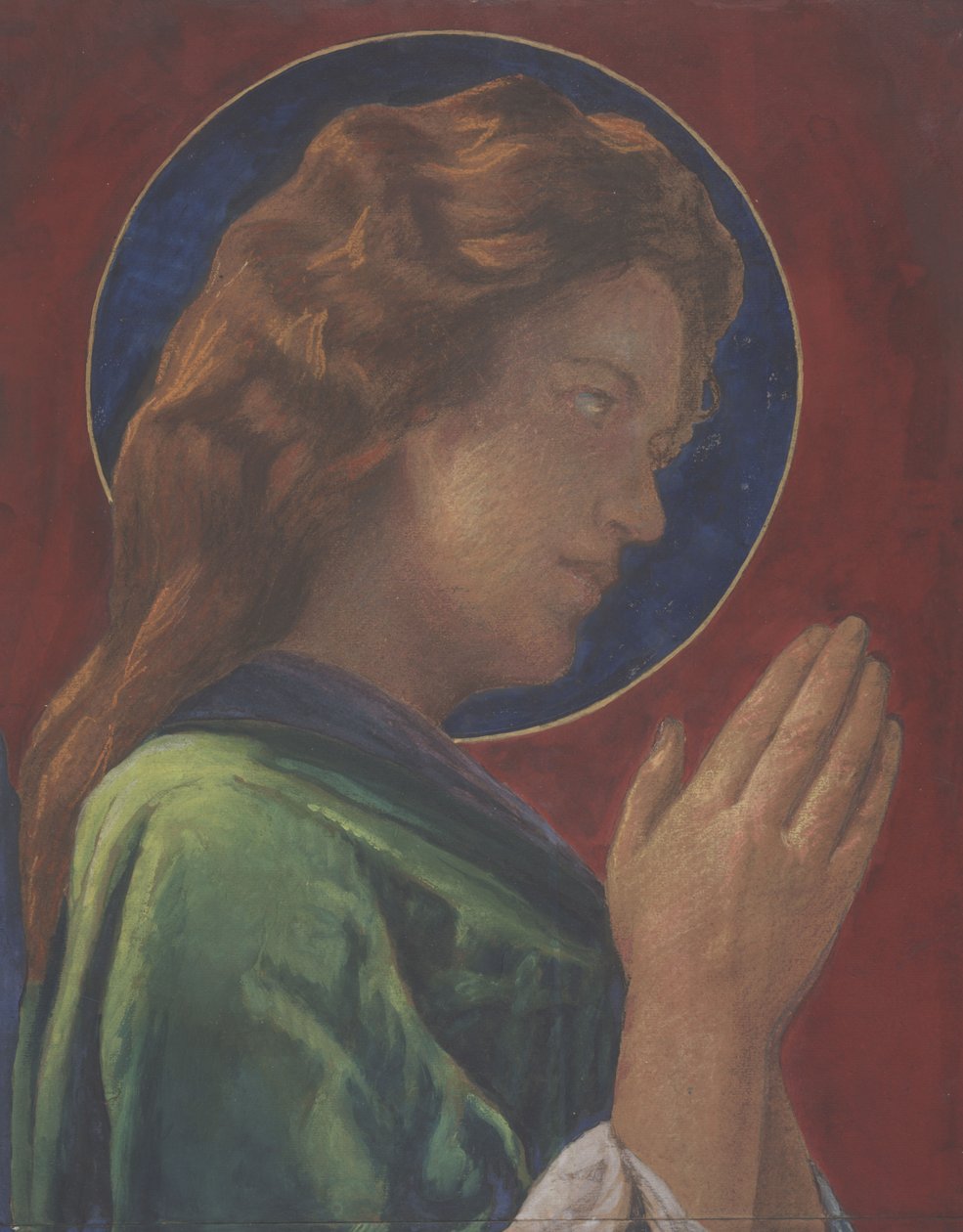 Svatý (pastel a akvarel na papíře připevněný na překližce) od John La Farge or Lafarge