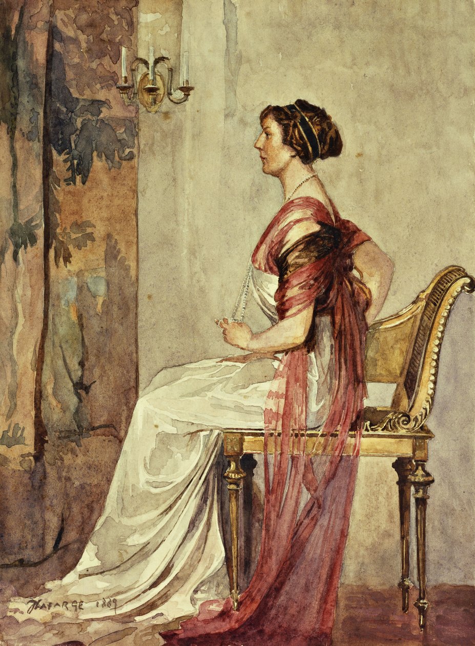Sedící žena, od John La Farge or Lafarge