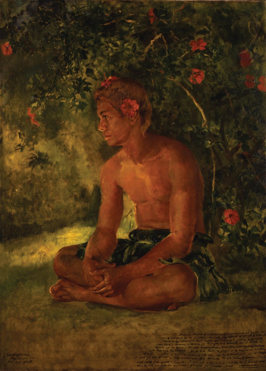 Náčrt Maua, Apia. Jeden z našich člunů, 1891 od John La Farge or Lafarge