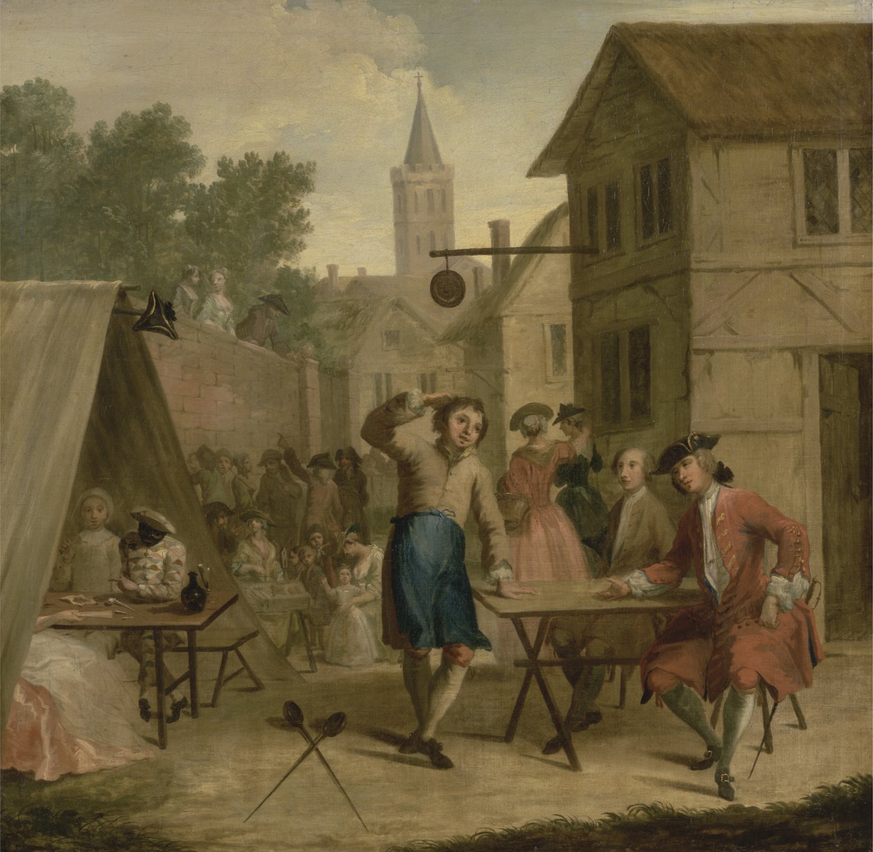 Varná deska prodávající pivo při probuzení, cca 1725 (olej na plátně) od John Laguerre