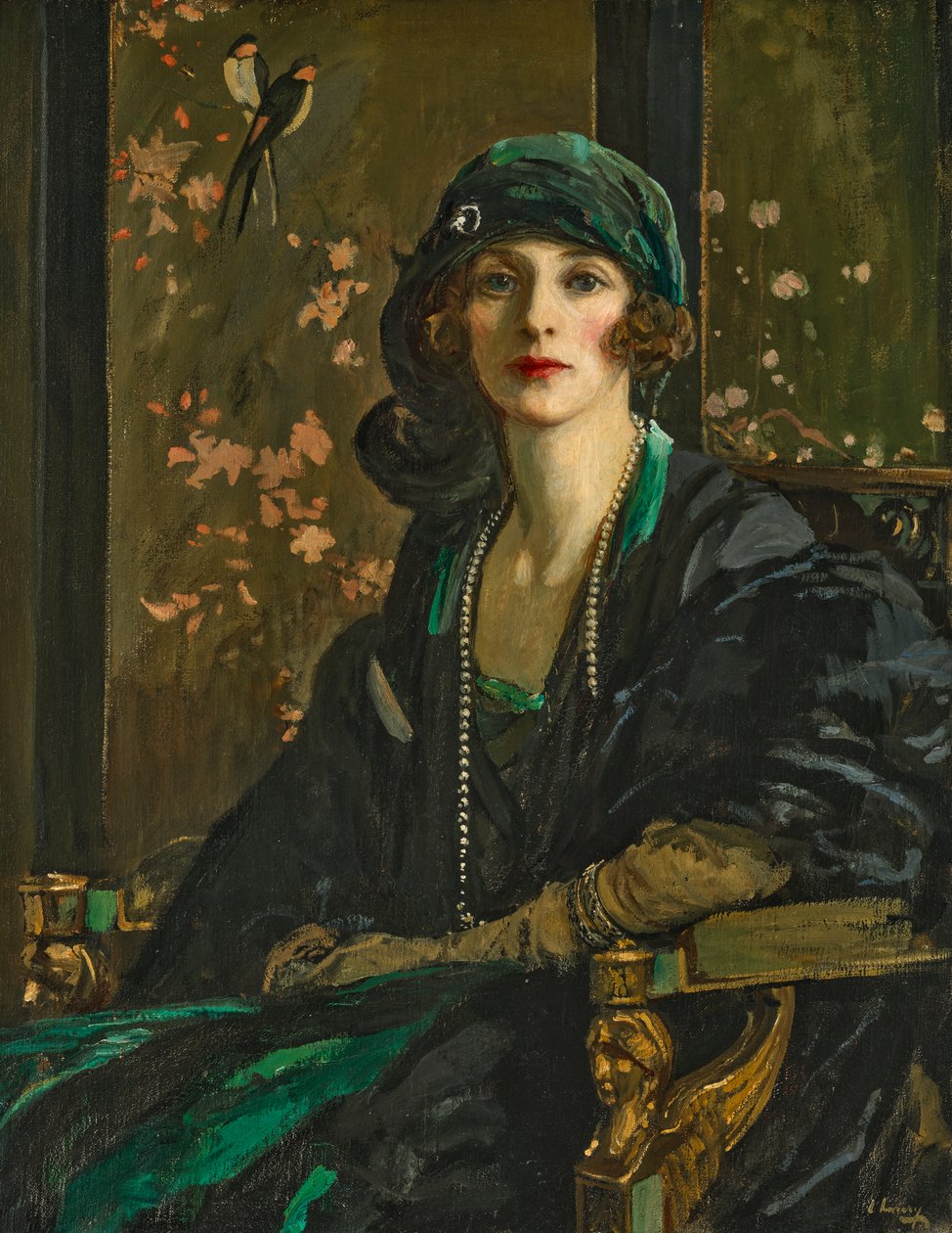 Dáma v černém a zeleném: Dudley Wardová: paní Freda Dudley Wardová od John Lavery