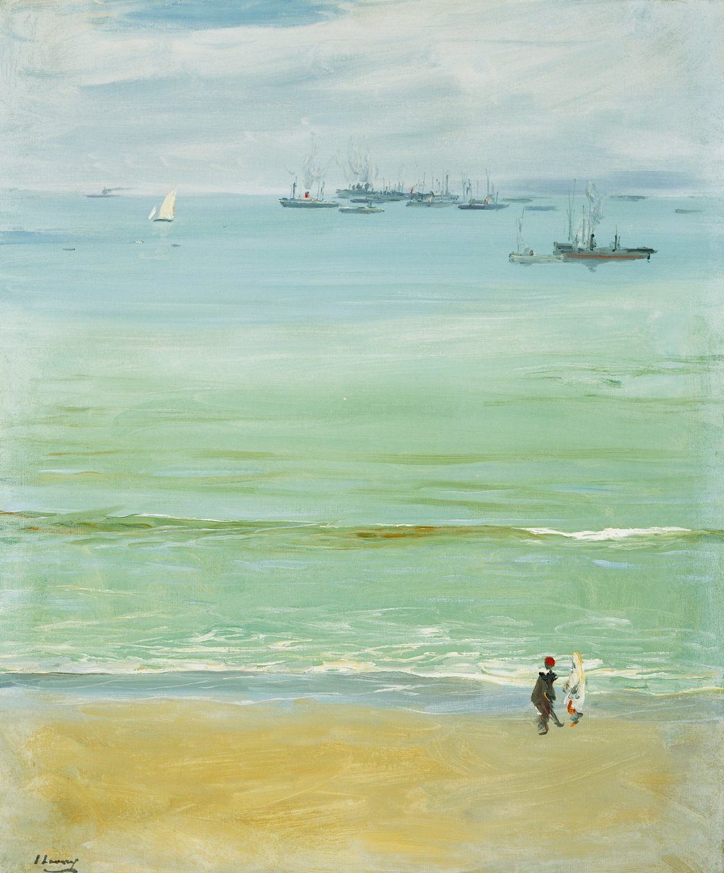 Mladá žena tlačí dítě v kočárku od John Lavery