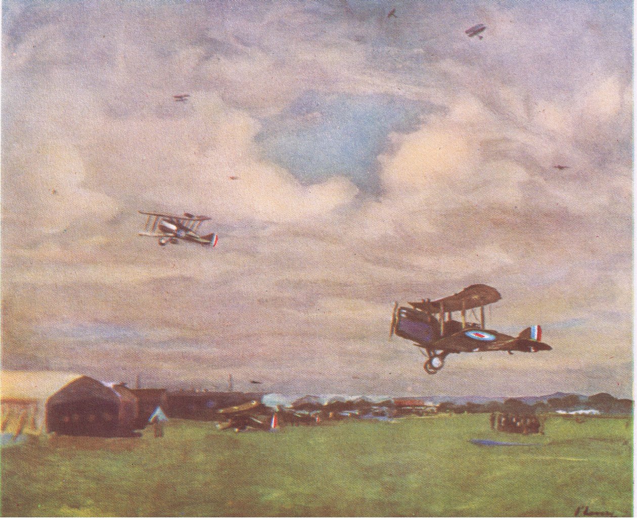 Letiště v roce 1918, z British Adventure vydané Collinsem, 1947 od John Lavery