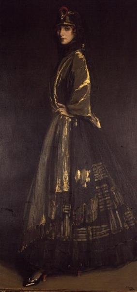 Líska v černé a zlaté (olej na plátně) od John Lavery