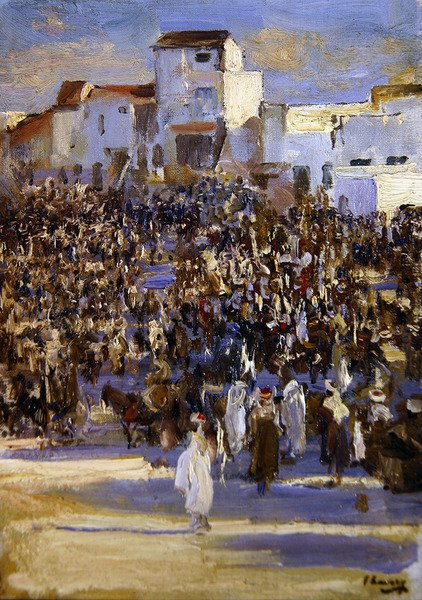 Market Place, Tanger (olej na palubě) od John Lavery