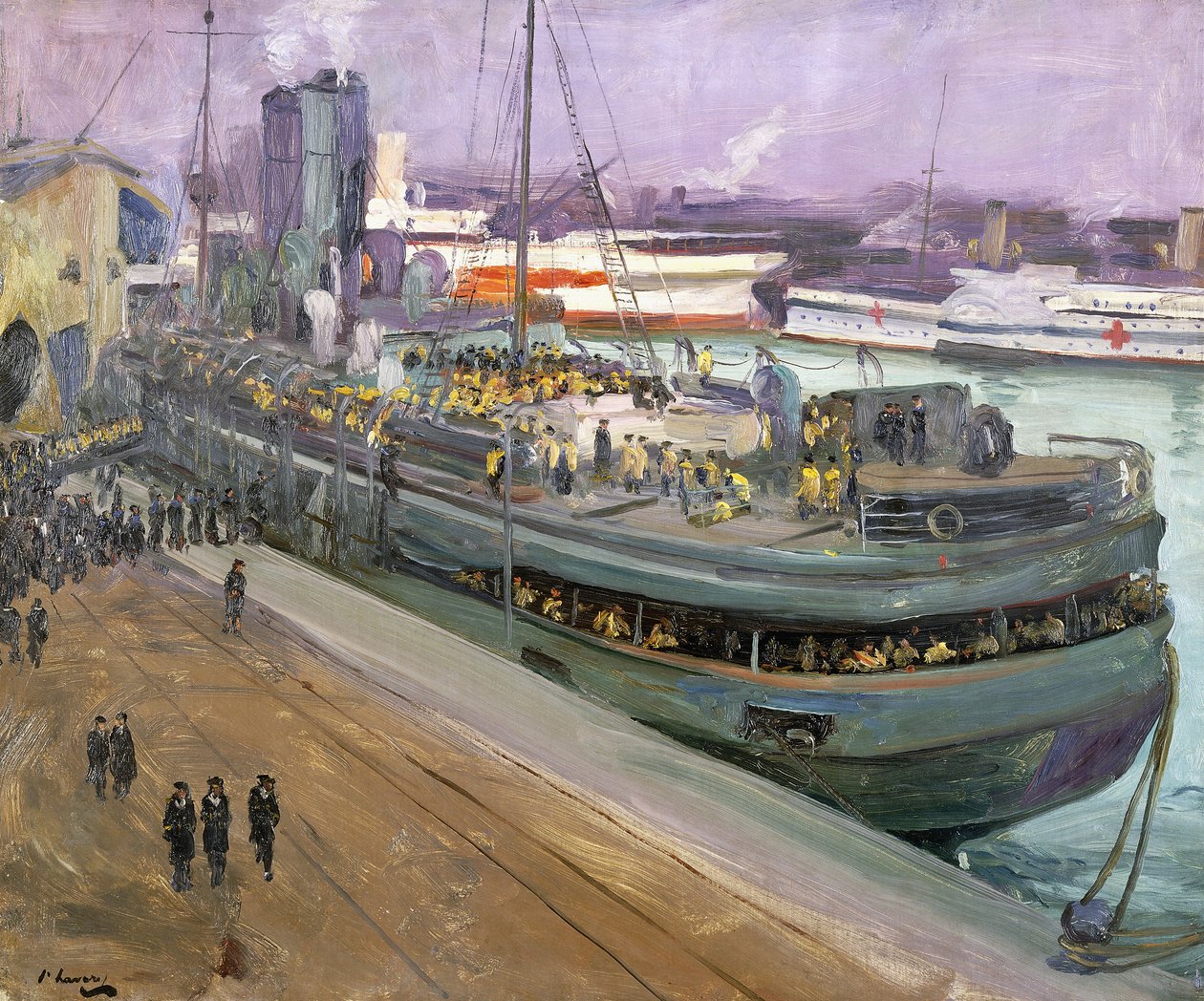 Nalodění námořních ratingů, Southampton od John Lavery