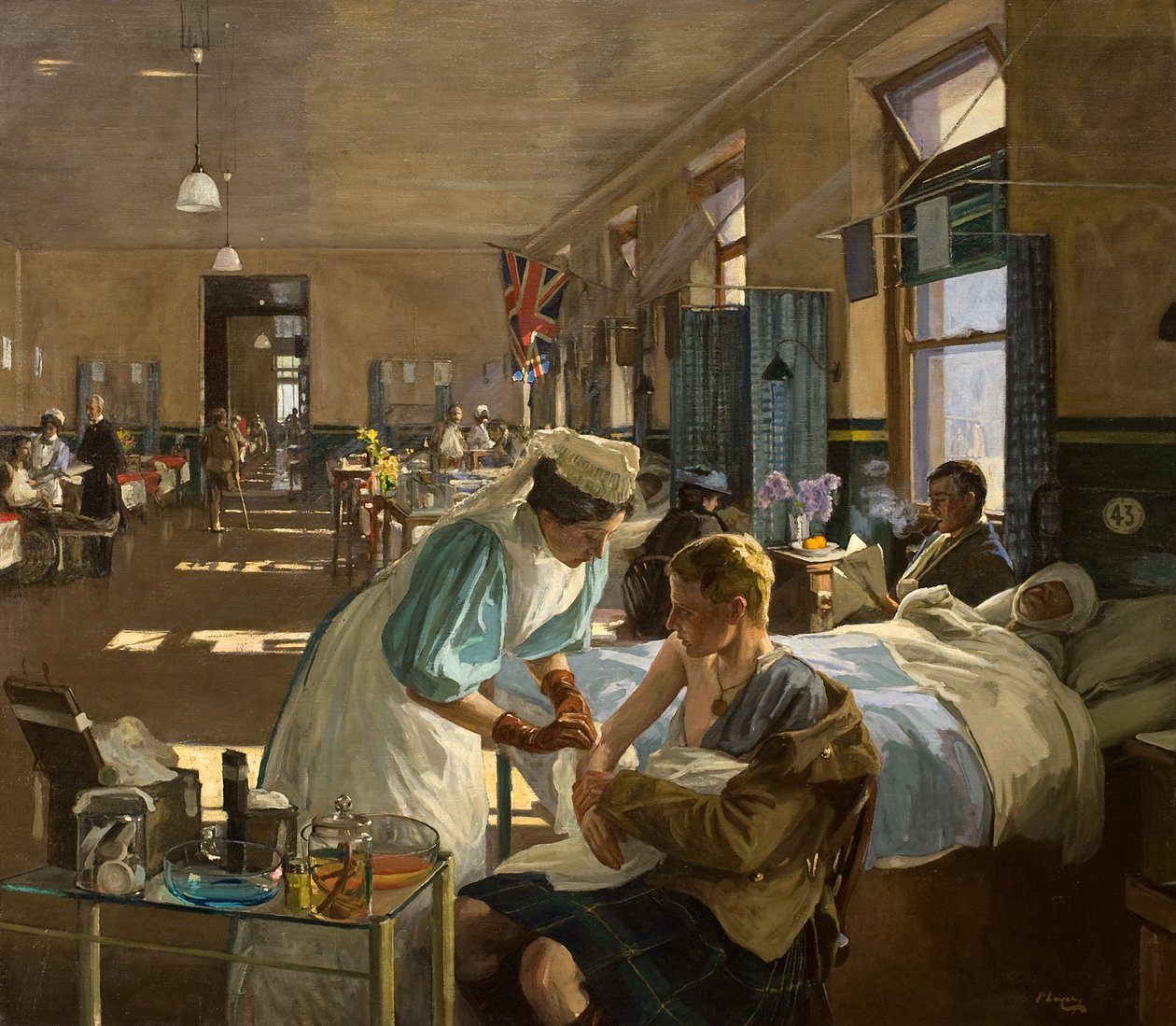 První zraněný v londýnské nemocnici, srpen 1914 od John Lavery