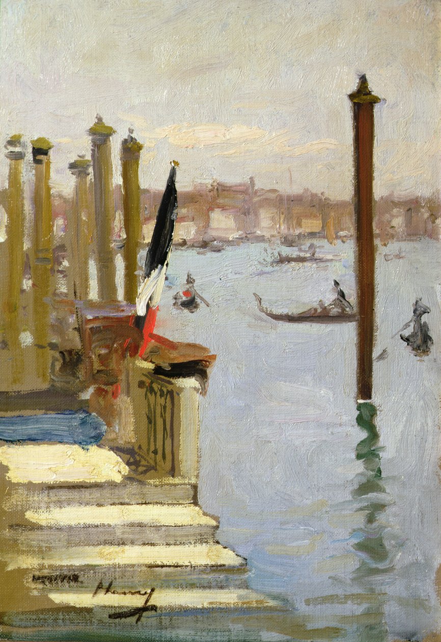 Francouzský konzulát, Canal Grande, Benátky (olej na plátně) od John Lavery