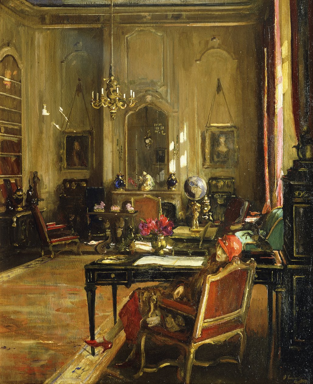 Červený klobouk od John Lavery