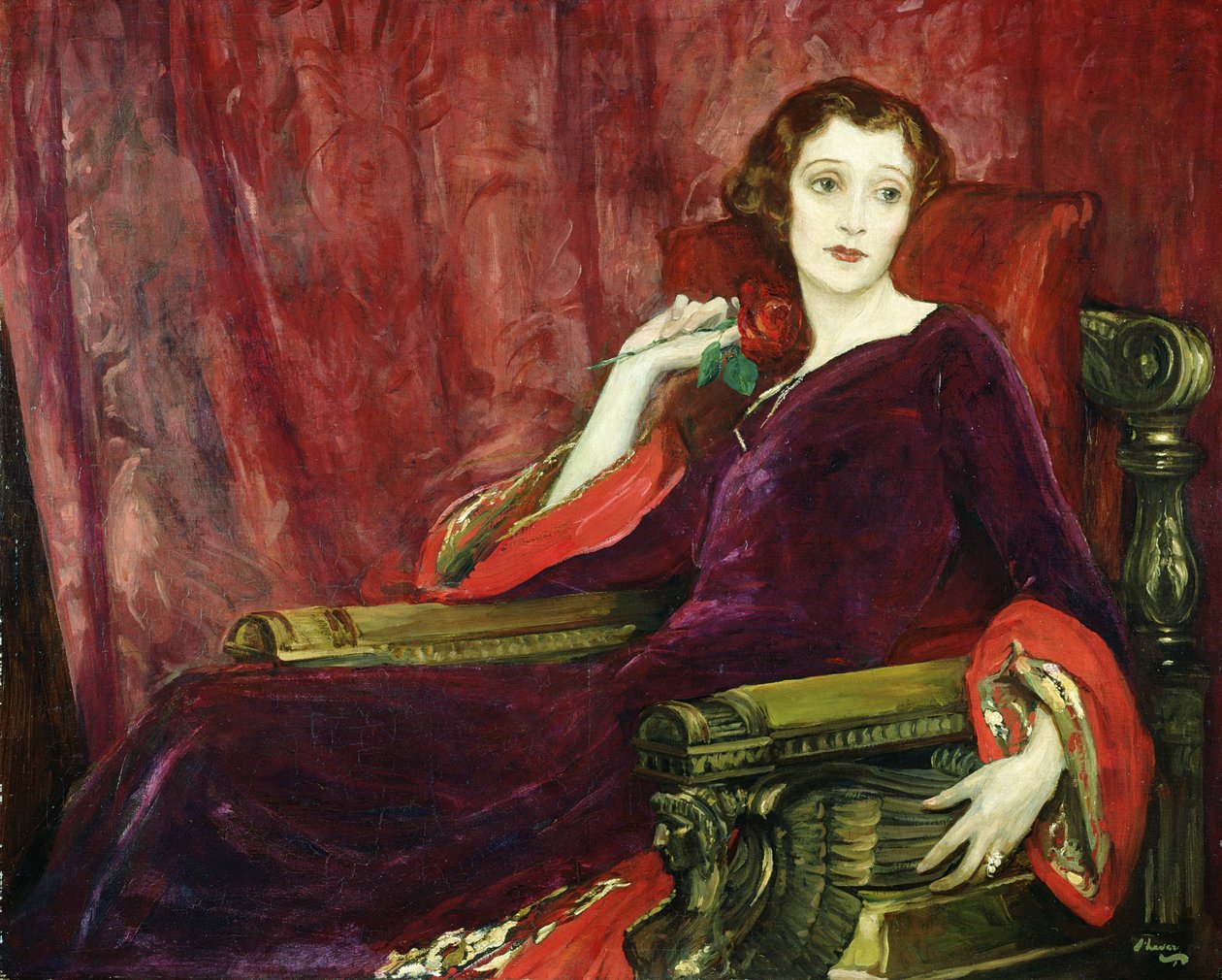 Červená růže, 1923 od John Lavery