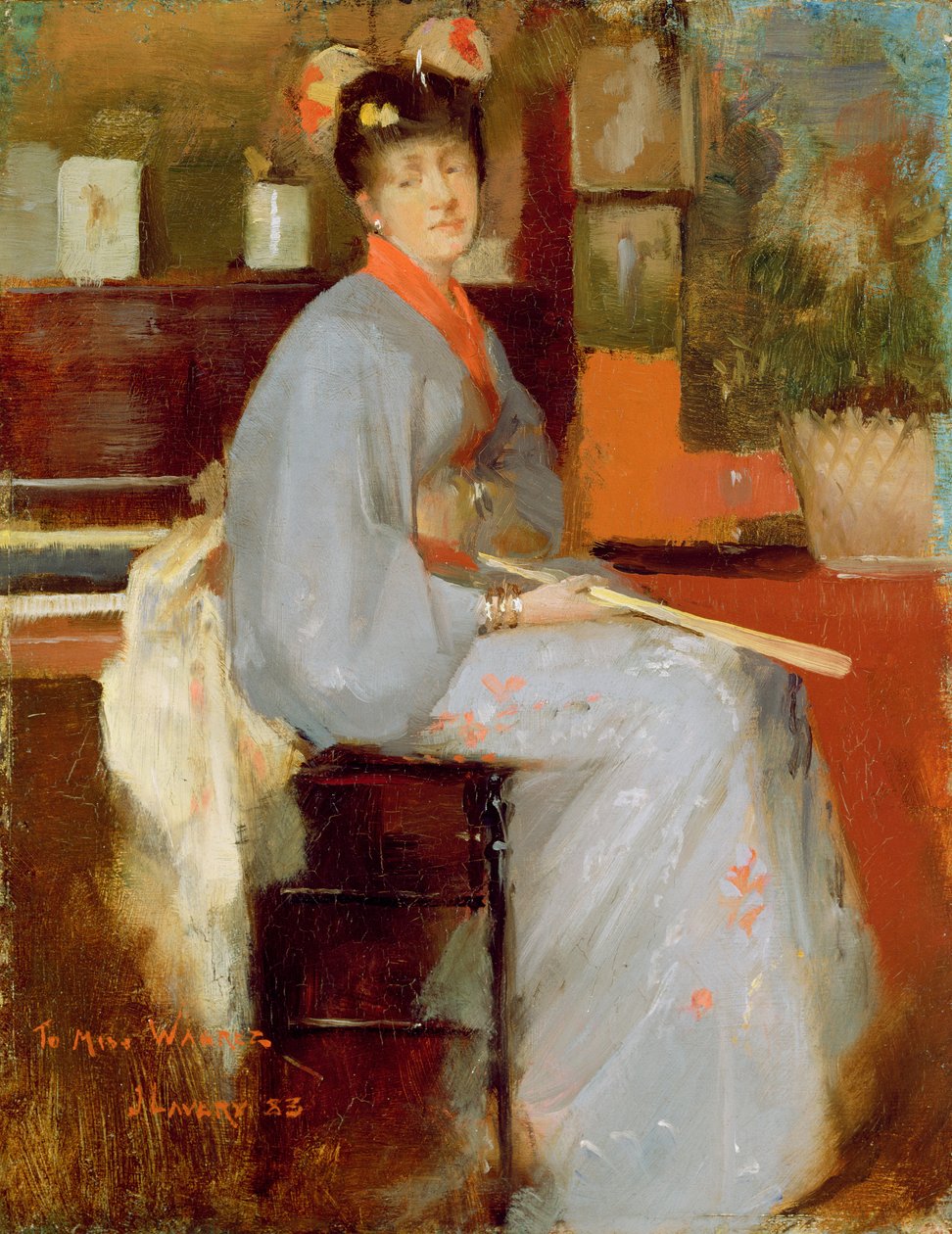 Žena v japonských šatech, 1883 od John Lavery