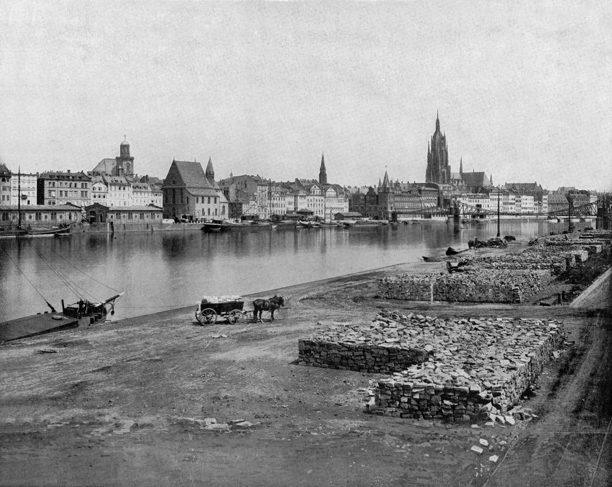 Frankfurt nad Meinem v Německu, c. 1900 (černobílá fotografie) od John Lawson Stoddard