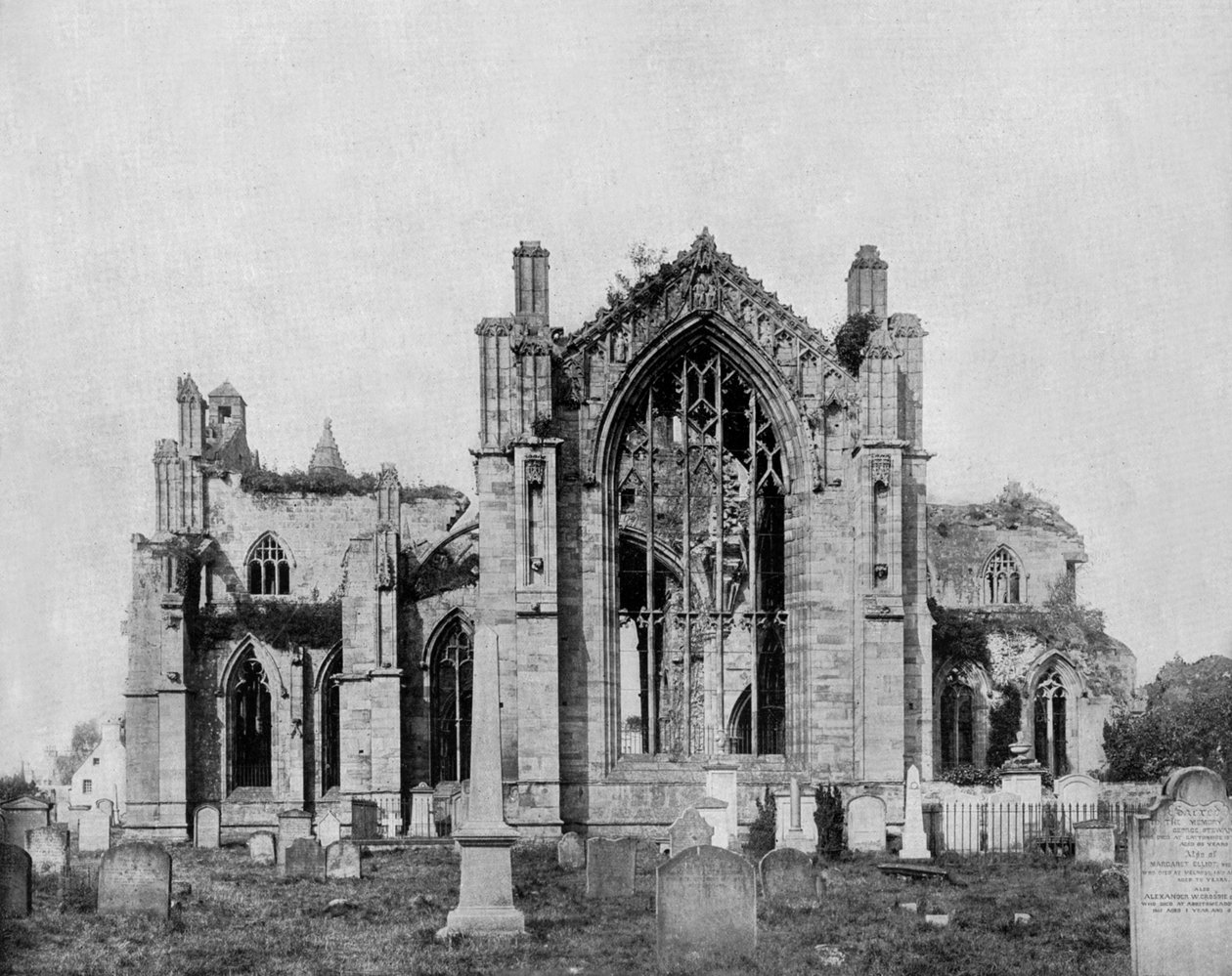 Melrose opatství ve Skotsku, c. 1890 (černobílá fotografie) od John Lawson Stoddard