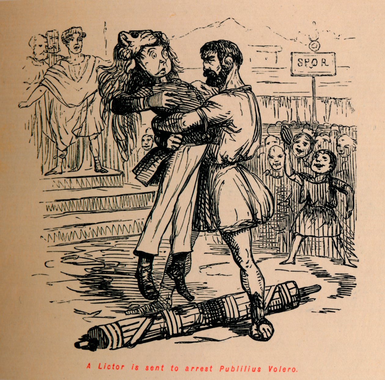Lictor je poslán zatknout Publilius Volero, 1852 od John Leech