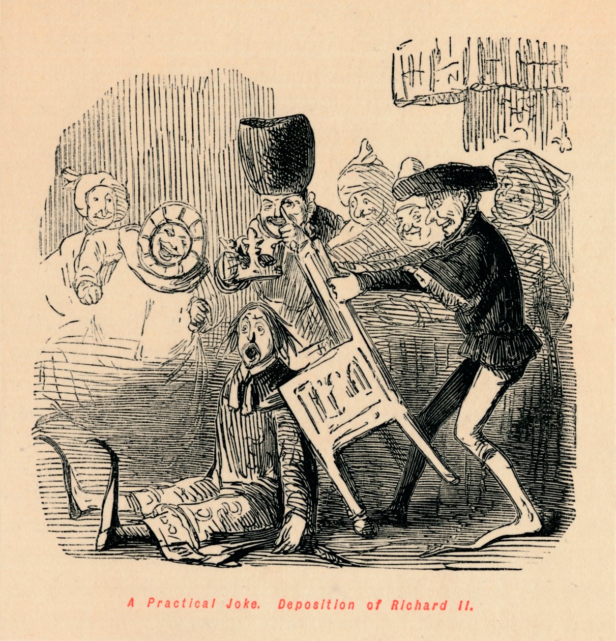 Praktický vtip. Depozice Richarda II, c1860, c1860 od John Leech