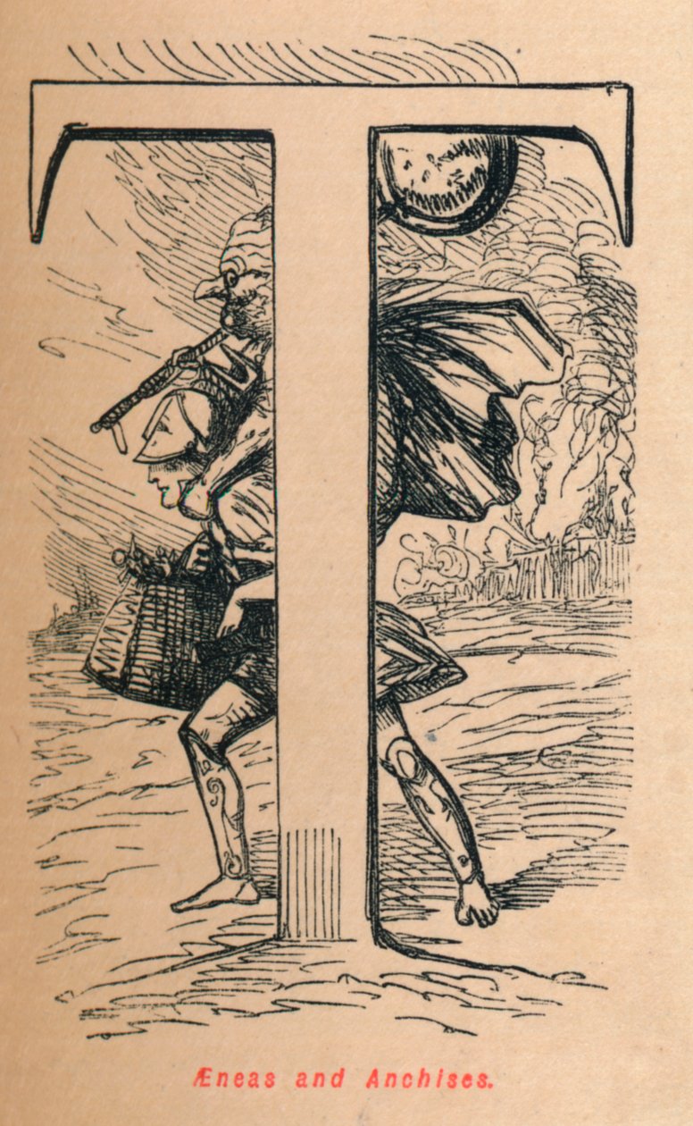 Aeneas a Anchises, 1852 od John Leech