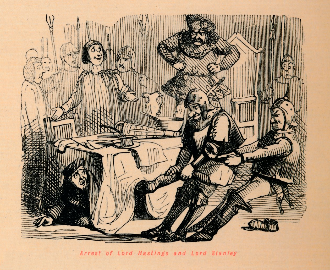 Zatčení lorda Hastingse a lorda Stanleyho, od John Leech