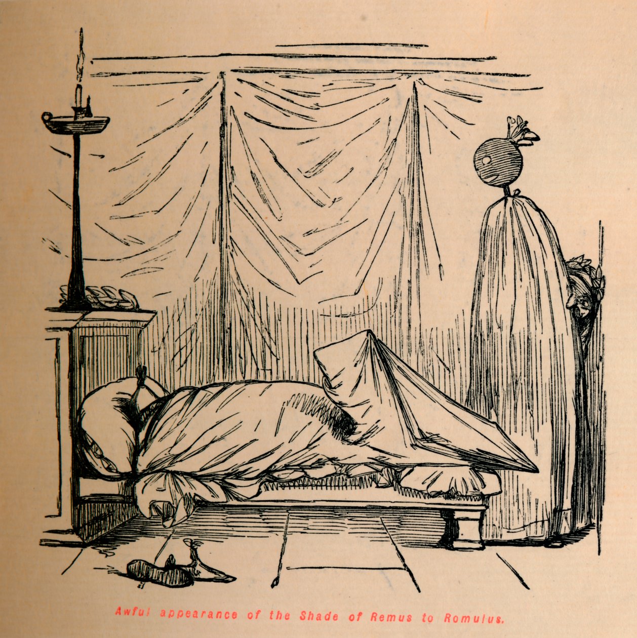 Hrozný vzhled Shade of Remus k Romulus, 1852 od John Leech