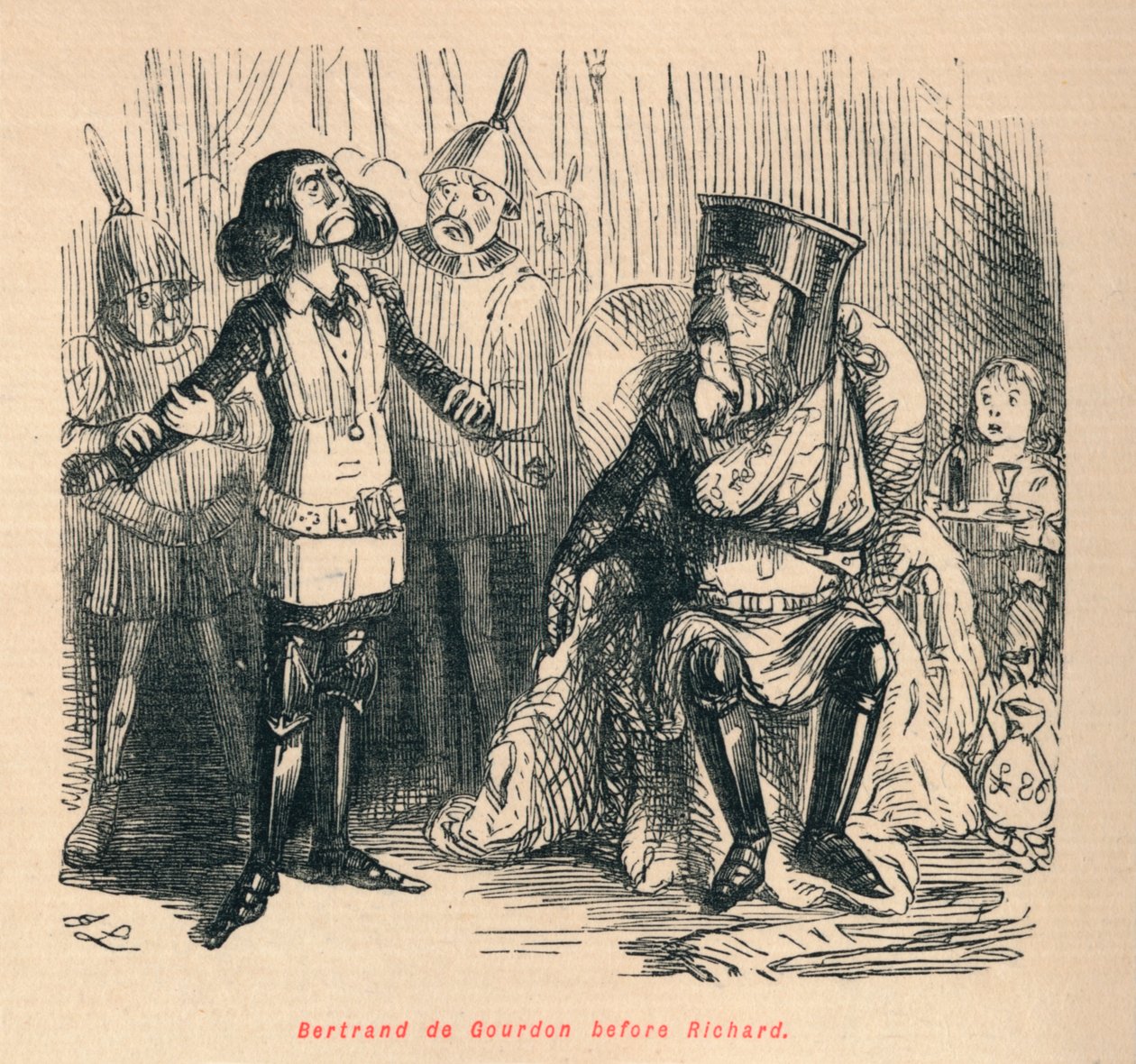 Bertrand de Gourdon před Richardem, c1860, c1860 od John Leech