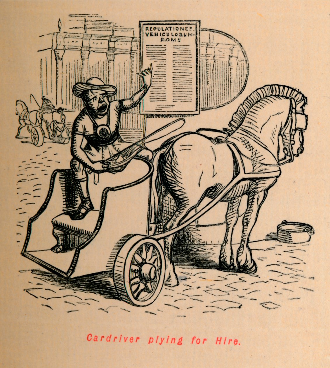 Řidič auta žádá o pronájem, 1852 od John Leech