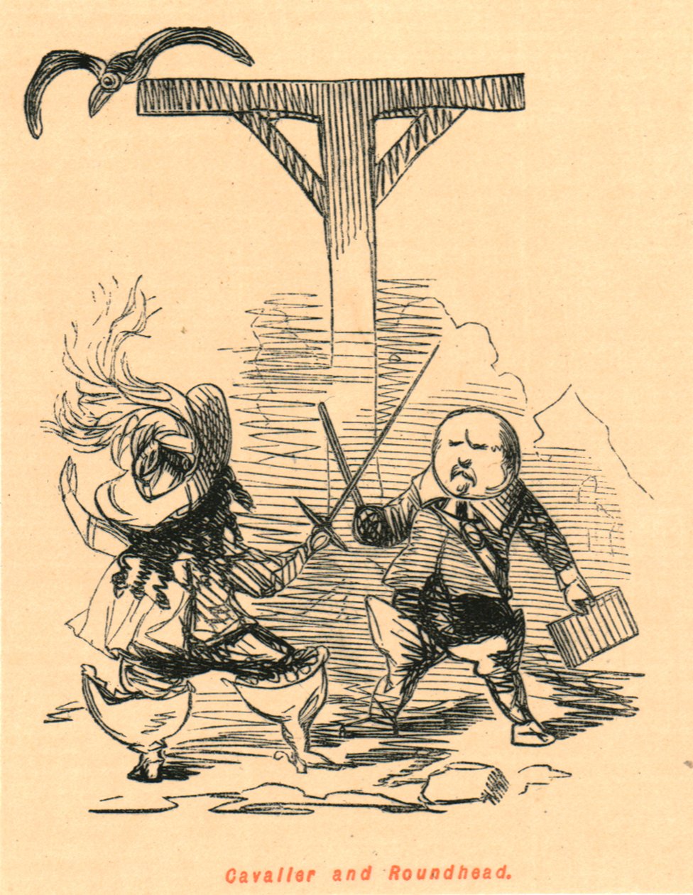 Cavalier and Roundhead, 1897. od John Leech