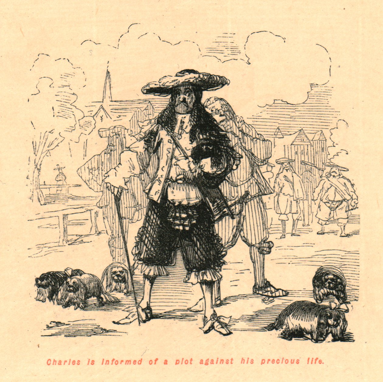Charles je informován o spiknutí proti jeho drahocennému životu, 1897. od John Leech